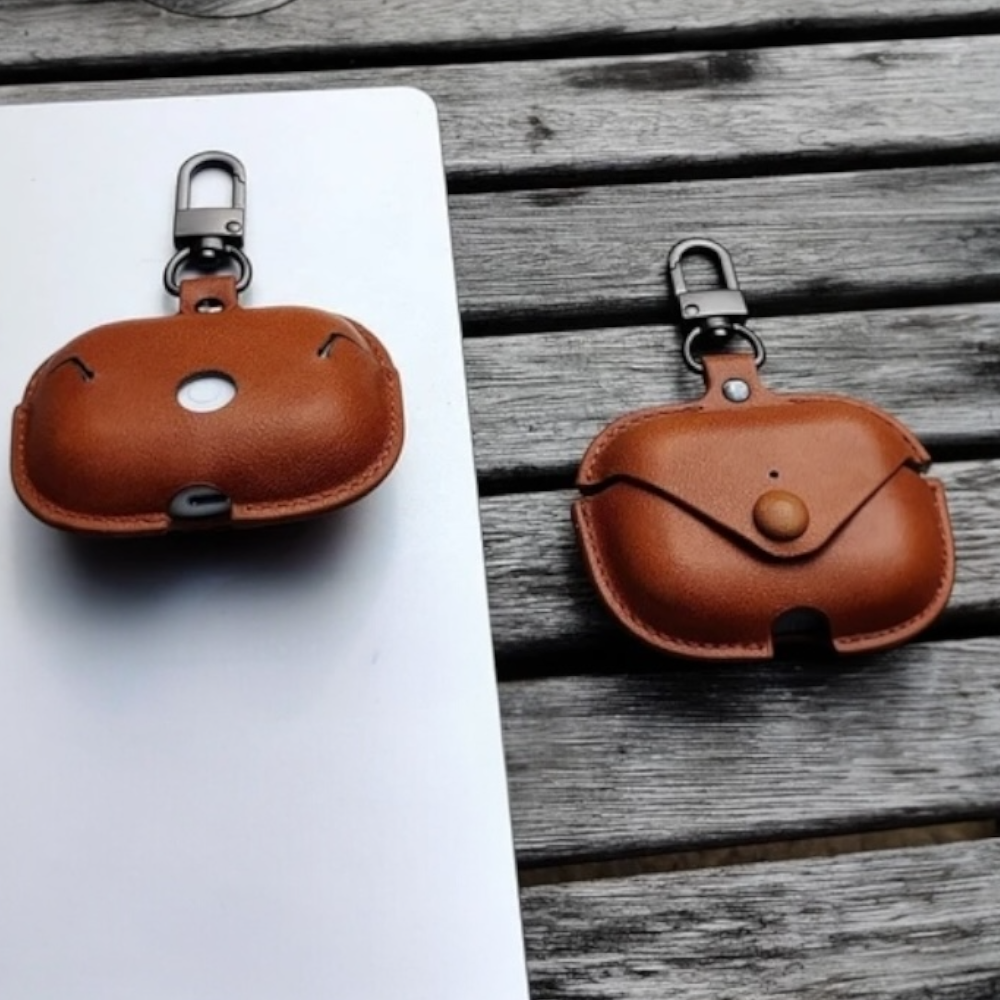 Estuche – Cuero café  para AirPods Pro 1 y 2
