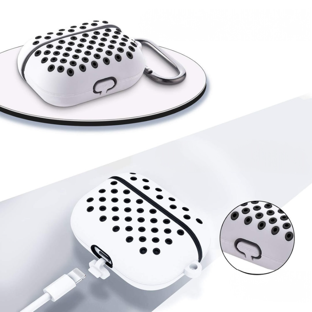 Estuche – Deportivo Nike blanco con negro para AirPods Pro 1 y 2