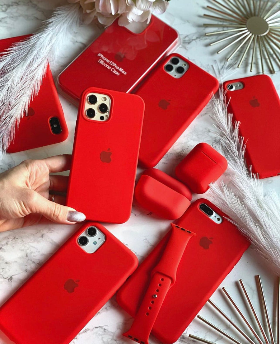 Estuche – Silicona Suave Rojo para iPhone 13 Pro