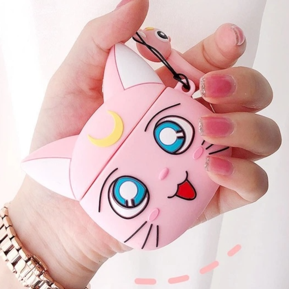 Estuche – Sailor Moon Cat Rosado para AirPods Pro 1 y 2