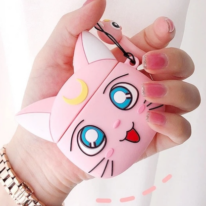 Estuche – Sailor Moon Cat Rosado para AirPods Pro 1 y 2