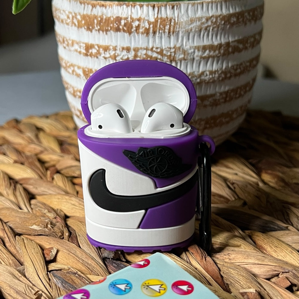 Estuche – Nike Jordan Air 1 morado para AirPods 1 y 2