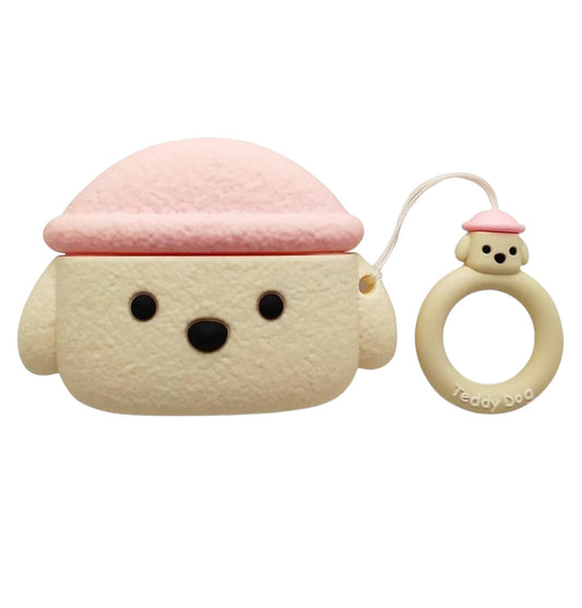 Estuche - Perro de felpa con gorro rosado para AirPods 3