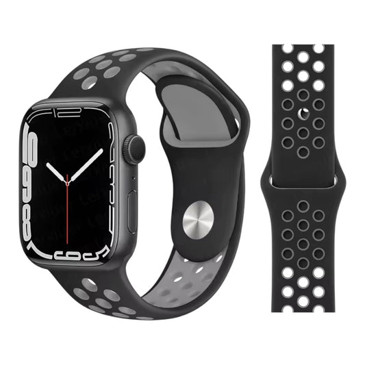 Pulsera - Deportiva Nike negro con agujeros grises para Apple Watch
