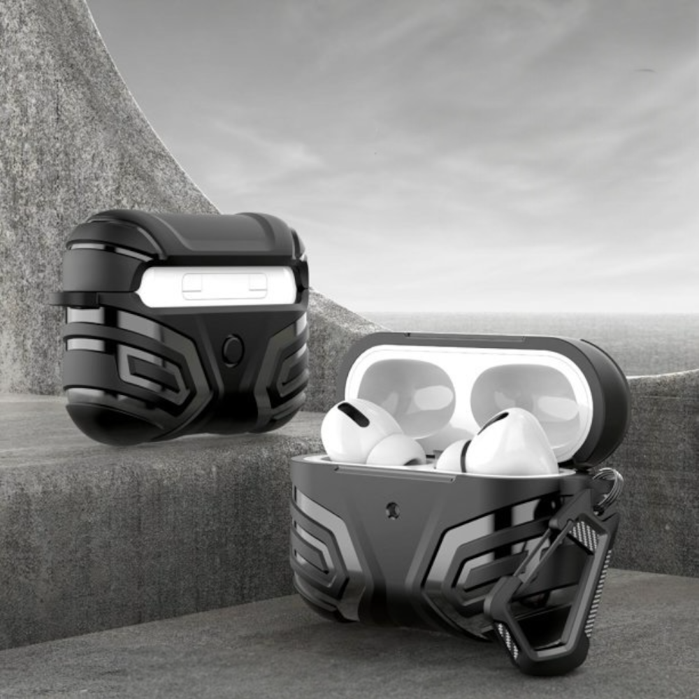 Estuche – Maxjoy Protective negro  para AirPods Pro 1 y 2
