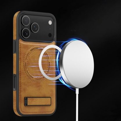 Estuche - Cuero Elegance con Soporte Negro para iPhone 17 Air