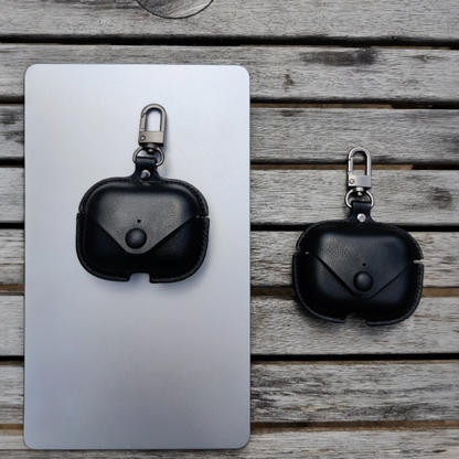 Estuche – Cuero negro duro para AirPods Pro 1 y 2