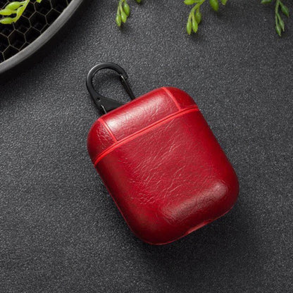 Estuche – Cuero Rojo Elegante para AirPods 1 y 2