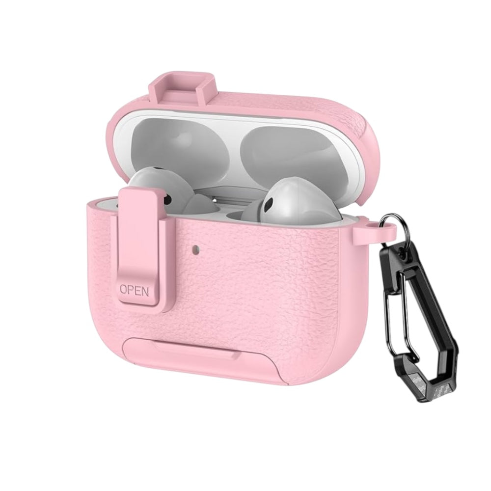 Estuche – Cuero Rosado Nexvora duro para AirPods Pro 1 y 2