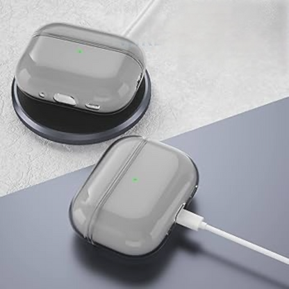 Estuche – Silicon transparente Negro para AirPods Pro 1 y 2