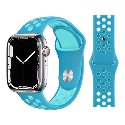Pulsera - Deportiva de celeste con agujeros celeste claro para Apple Watch