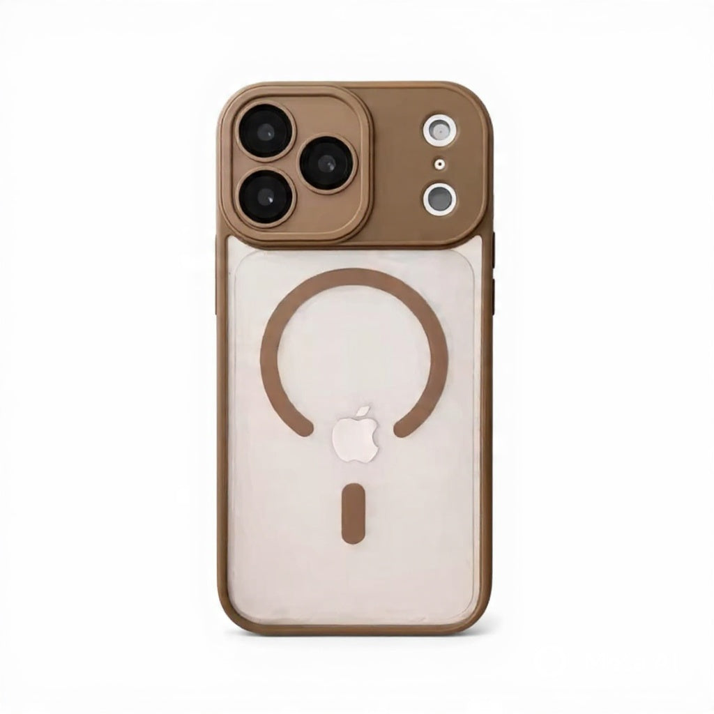 Estuche - Luxury Lens antishock marrón oro para iPhone iPhone 17 air