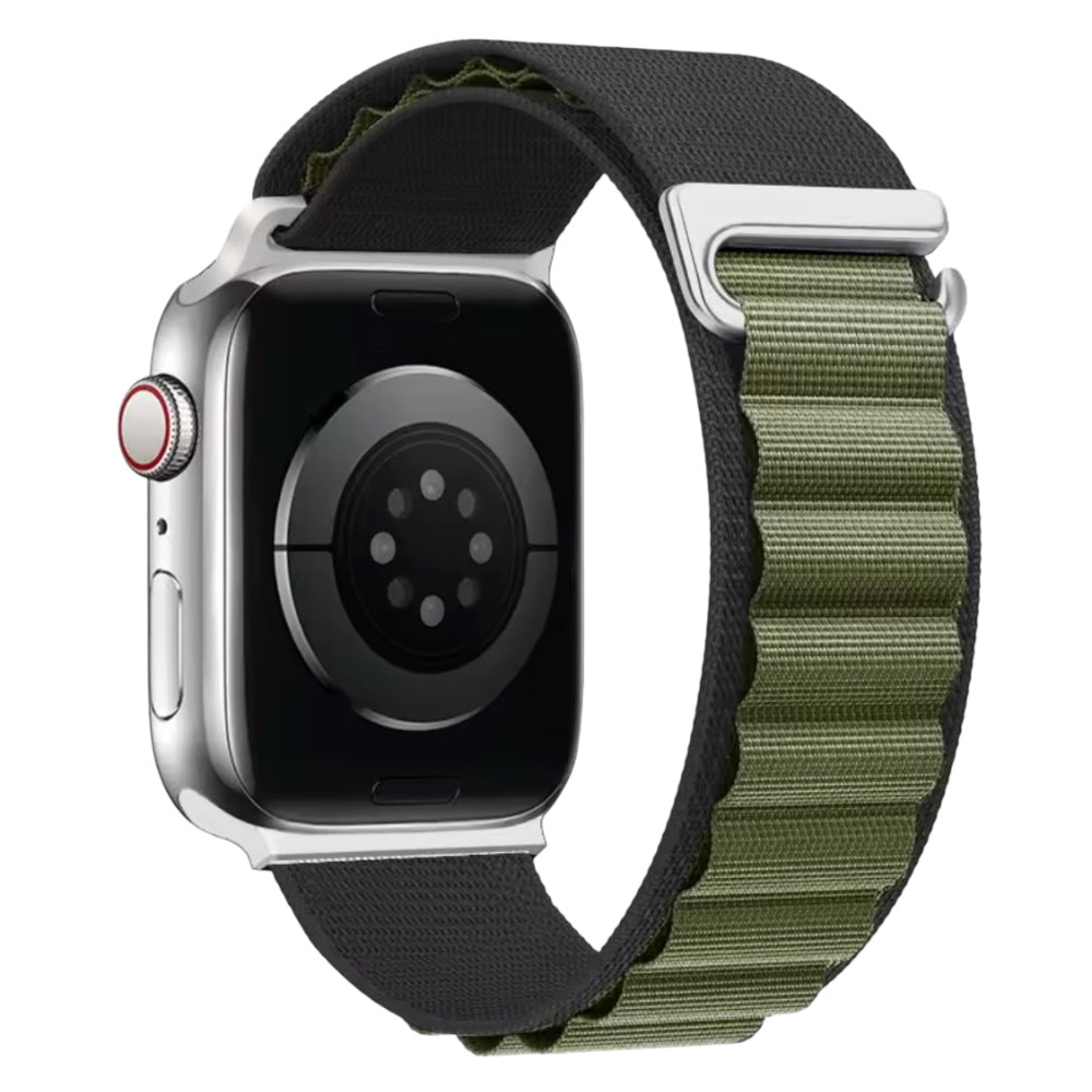 Pulsera - Alpine Loop Negro con verde oliva para Apple Watch
