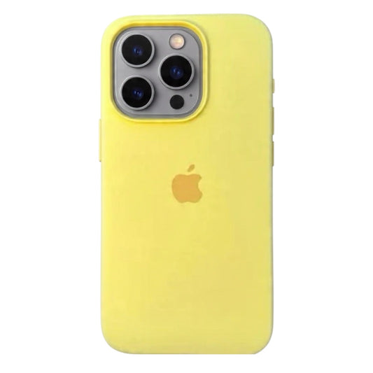 Estuche – Silicona Suave amarillo pálido para iPhone 14 Pro