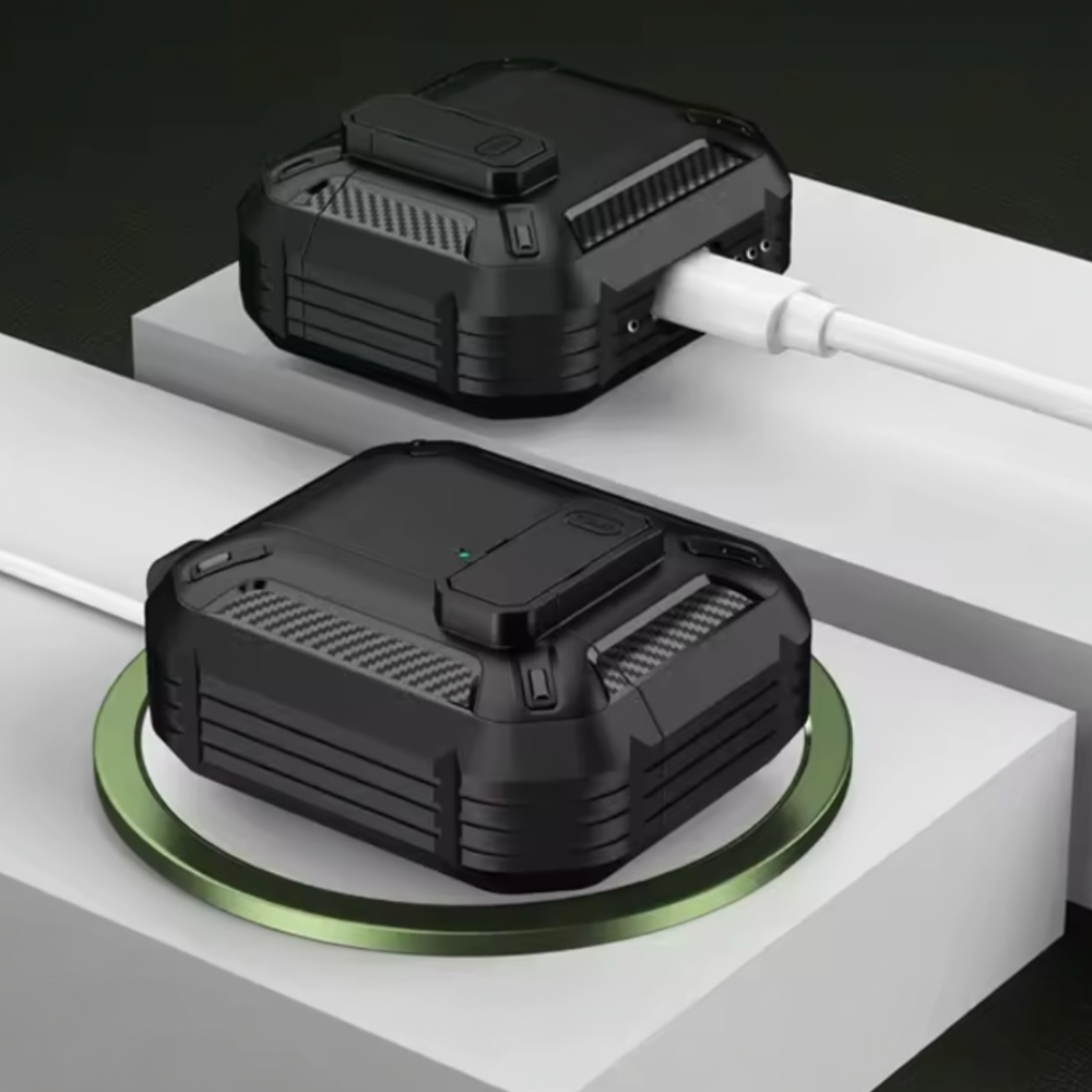 Estuche – Spigen Rugged Armor de fibra de carbono para AirPods Pro 1 y 2