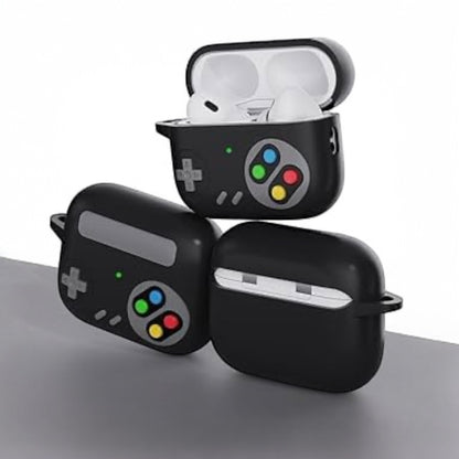 Estuche – Funda controlador de juegos retro negro para AirPods Pro 1 y 2