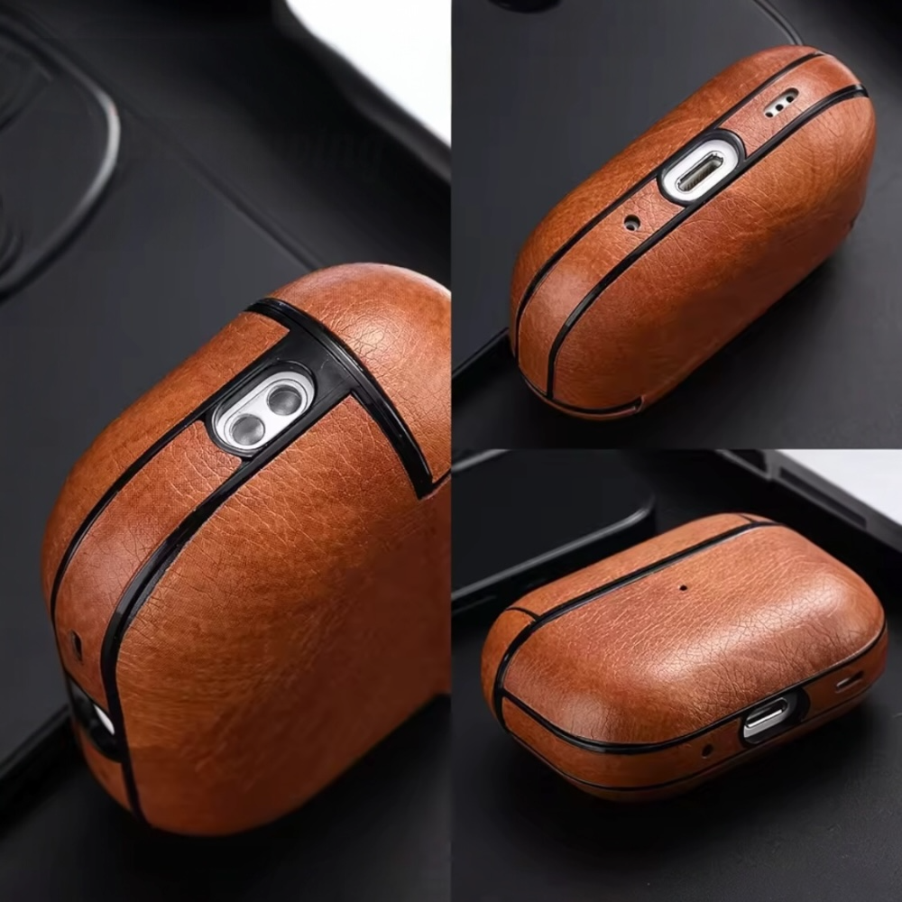 Estuche – Cuero café claro para AirPods Pro 1 y 2