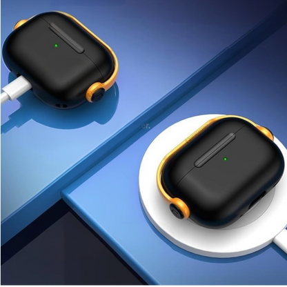Estuche – Dabuna con simulación audífonos antishock Negro/amarillo para AirPods Pro 1 y 2