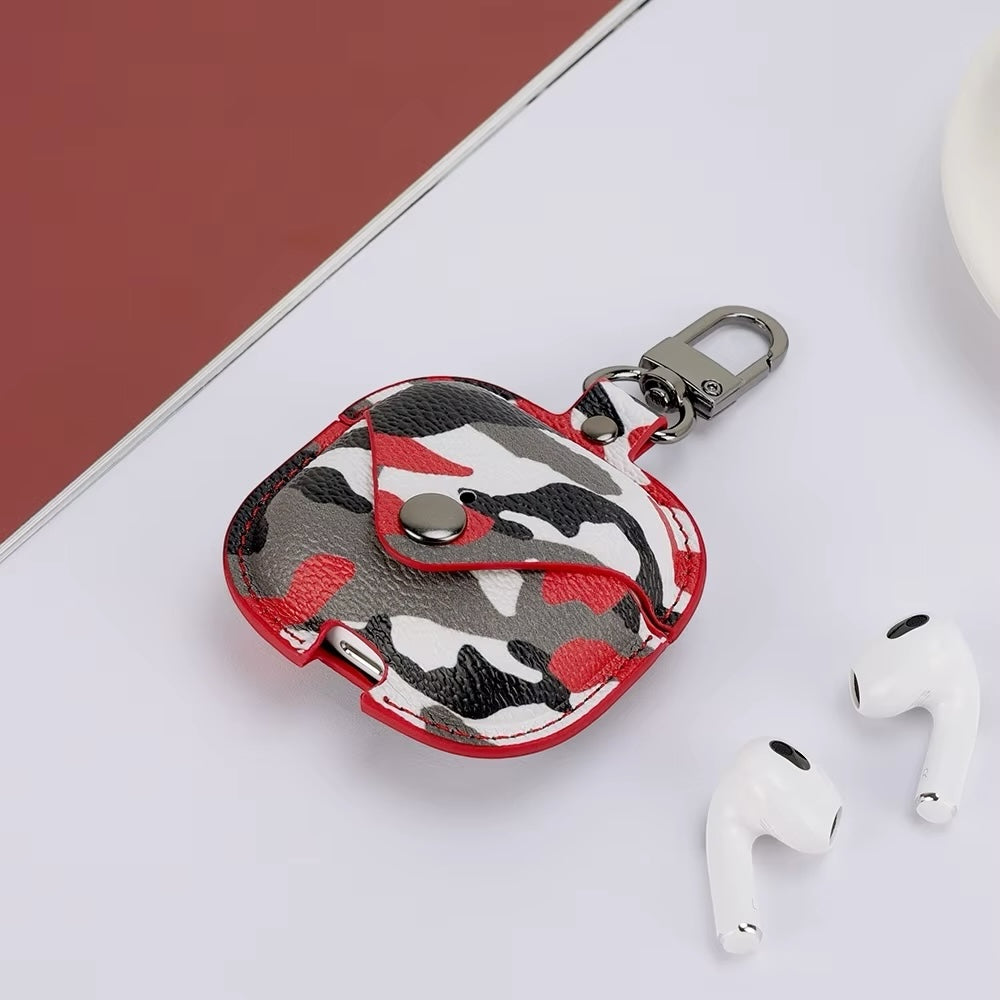 Estuche – Cuero Camuflaje rojo para AirPods Pro 1 y 2