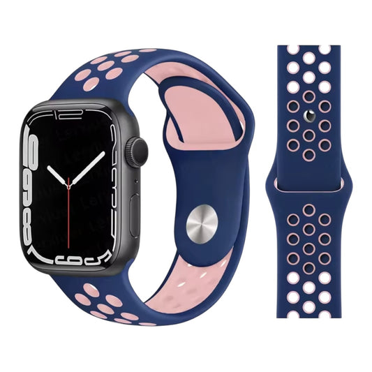Pulsera - Deportiva Nike Azul pálido  con agujeros rosados para Apple Watch