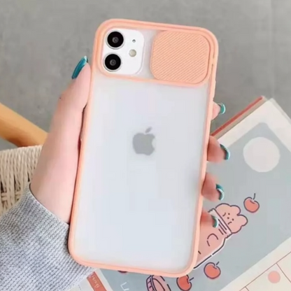 Estuche - Traslúcido rosado pálido con protector de cámaras movible para iphone 11 pro