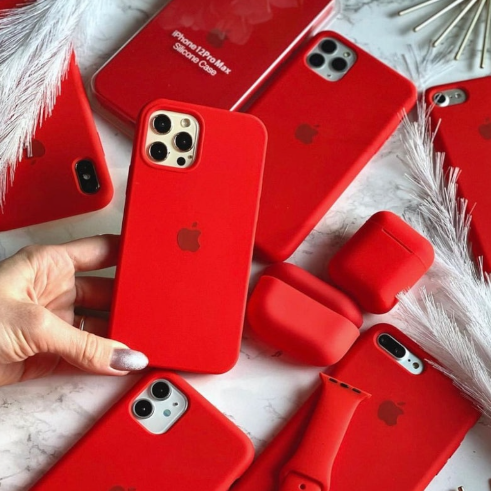 Estuche – Silicona Suave rojo para iPhone 16 Pro Max