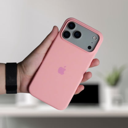 Estuche – Silicona Suave Rosado Pastel para iPhone 17 Pro Max