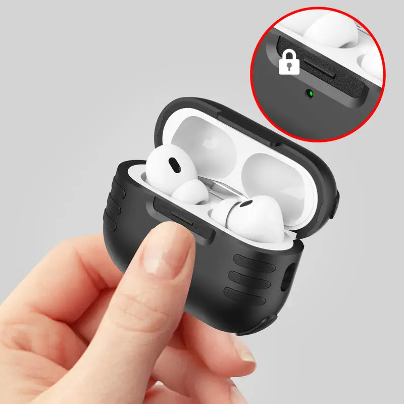 Estuche – Maxjoy Protective antishock negro para AirPods Pro 1 y 2