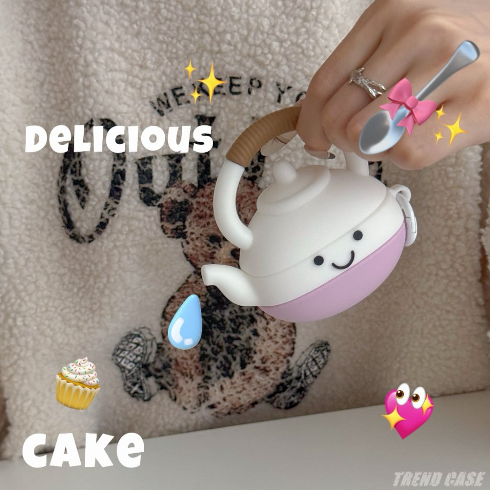 Estuche – Tetera Cute Morada para AirPods 4