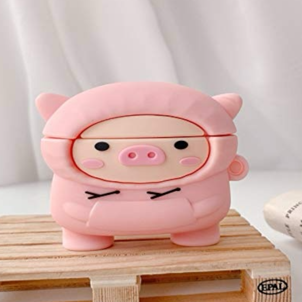 Estuche – Cerdito con Sudadera Rosada para AirPods Pro 1 y 2