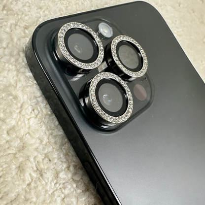 Protectores de cámara - Aros con diamantes  plateado