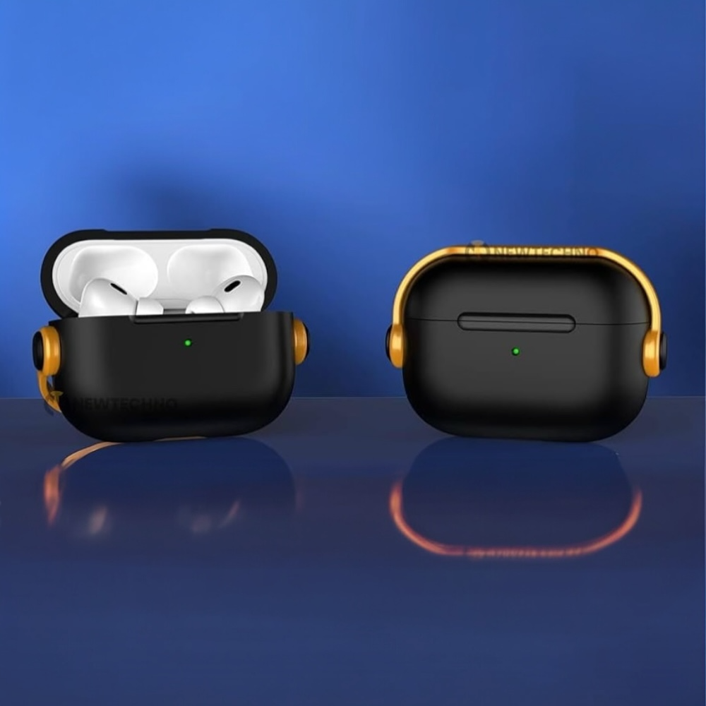 Estuche – Dabuna con simulación audífonos antishock Negro/amarillo para AirPods Pro 1 y 2
