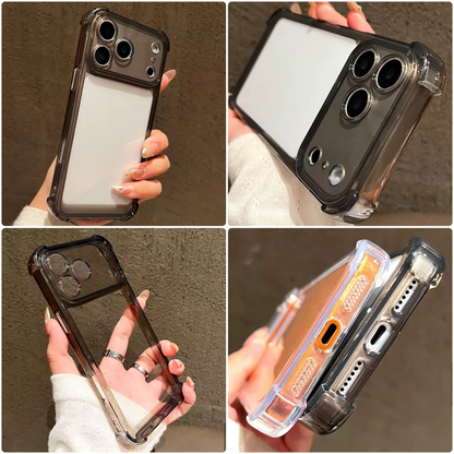 Estuche - Shockproof con orilla reforzada transparente negro para iPhone 17 Air