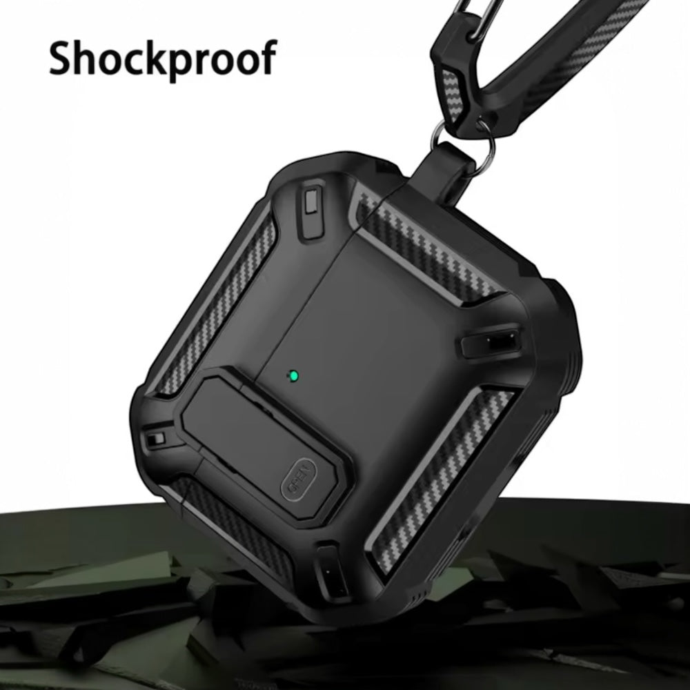 Estuche – Spigen Rugged Armor de fibra de carbono para AirPods Pro 1 y 2
