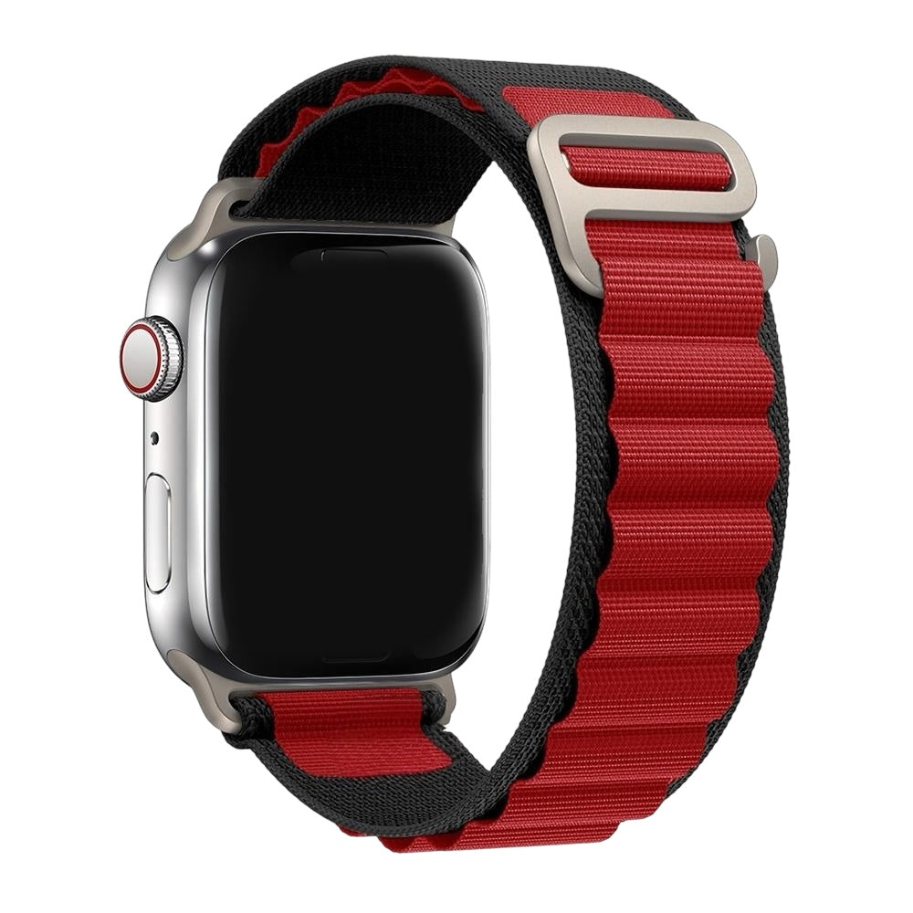 Pulsera - Alpine Loop Negro con rojo para Apple Watch