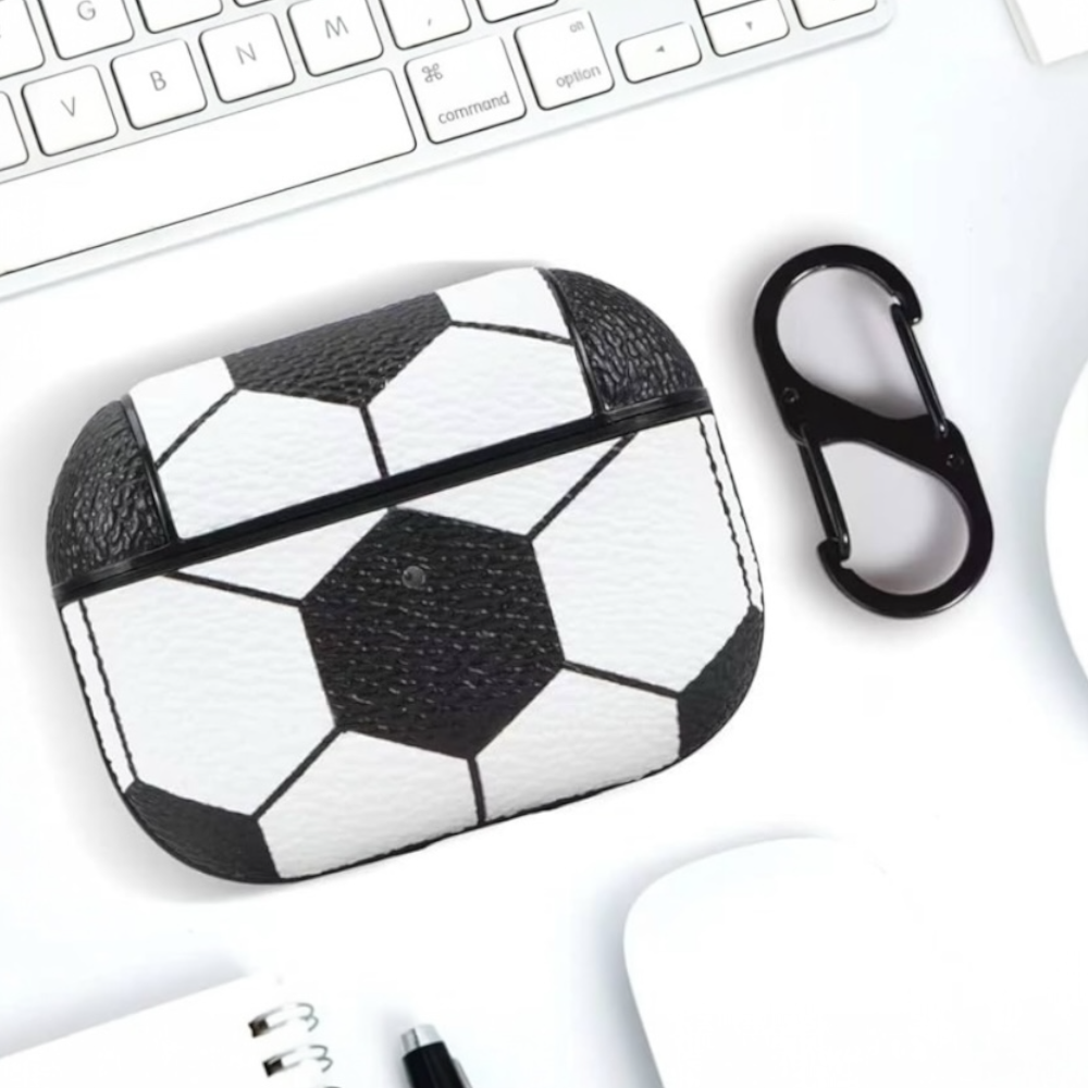 Estuche – Cuero Futbol duro para AirPods Pro 1 y 2