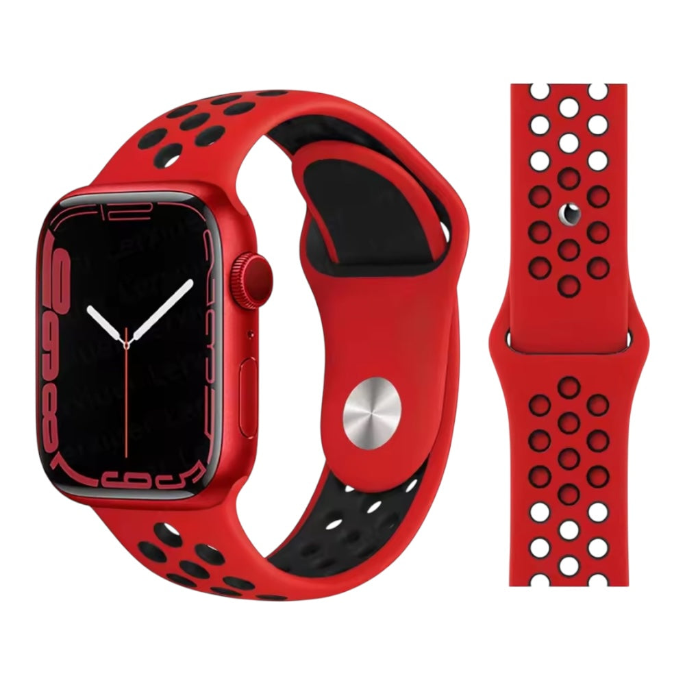 Pulsera - Deportiva Nike rojo con agujeros negros para Apple Watch