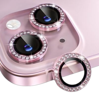 Protectores de cámara - Aros con diamantes  rosado