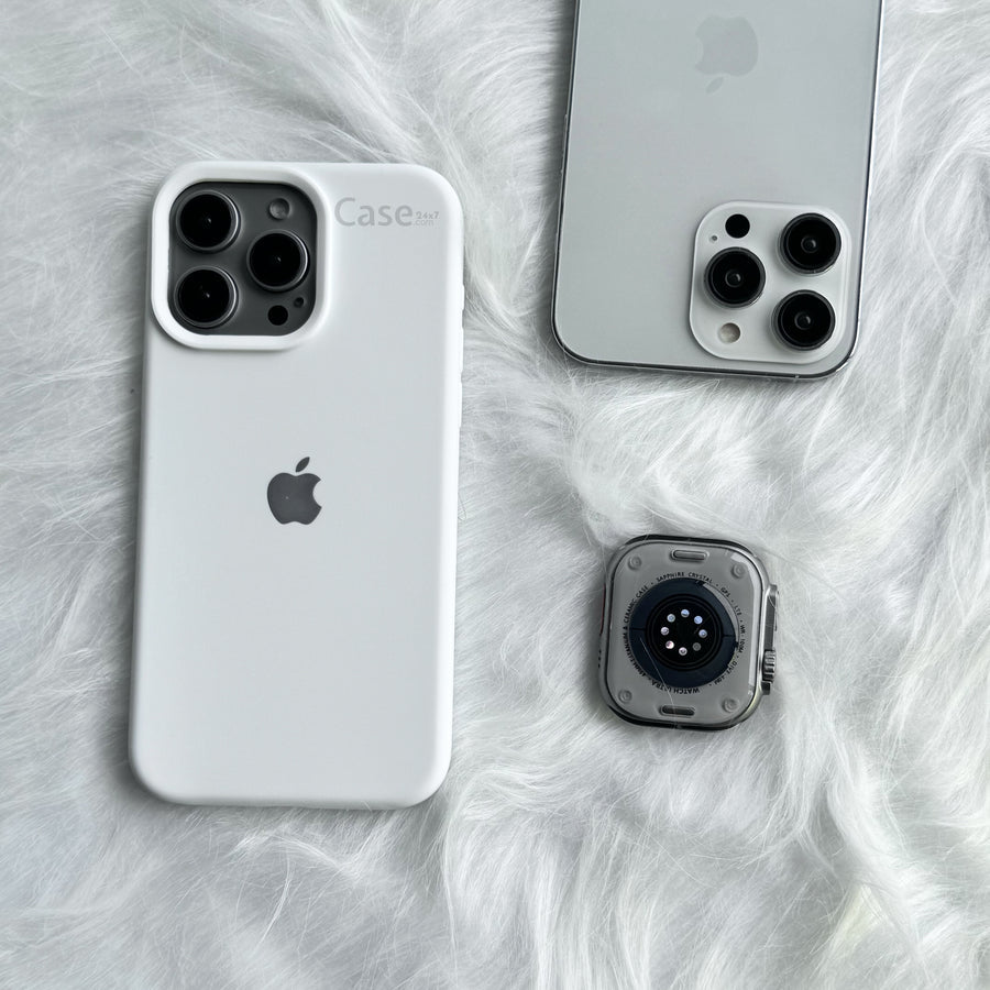 Estuche – Silicona Suave blanco para iPhone 16 normal