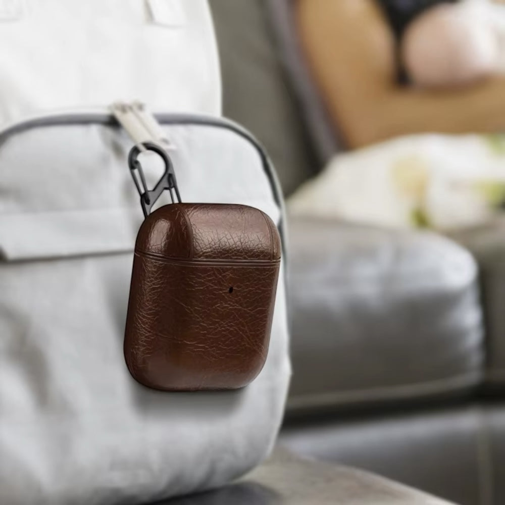 Estuche – Cuero Café Oscuro para AirPods 1 y 2