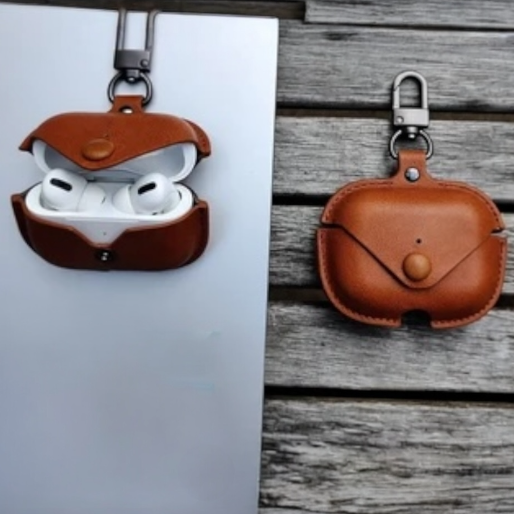 Estuche – Cuero café  para AirPods Pro 1 y 2