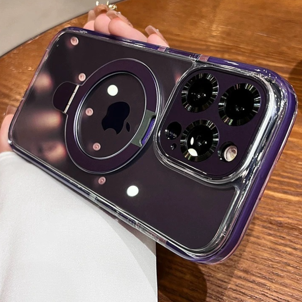 Estuche - Luxury Magnético Morado para iPhone 15 Pro Max