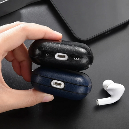 Estuche – Cuero azul marino para AirPods Pro 1 y 2