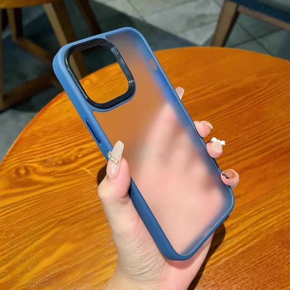 Estuche - Ahumado con orilla azul para iPhone 11 normal