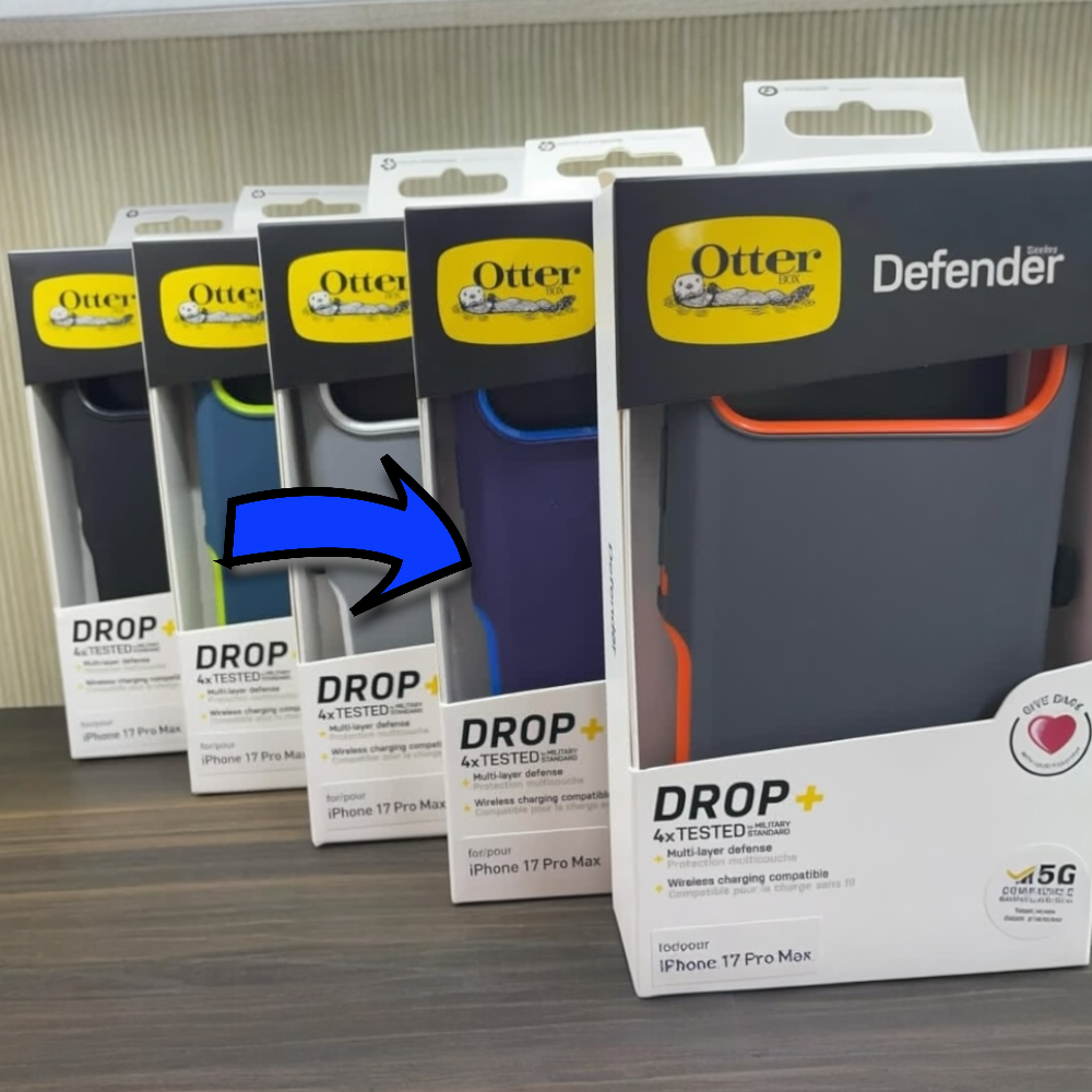 Estuche - Otter box original gris con blanco  para iPhone 17 pro Max