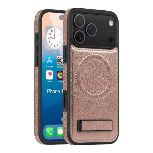 Estuche - Cuero Elegance con Soporte Rosado para iPhone 17 Pro Max