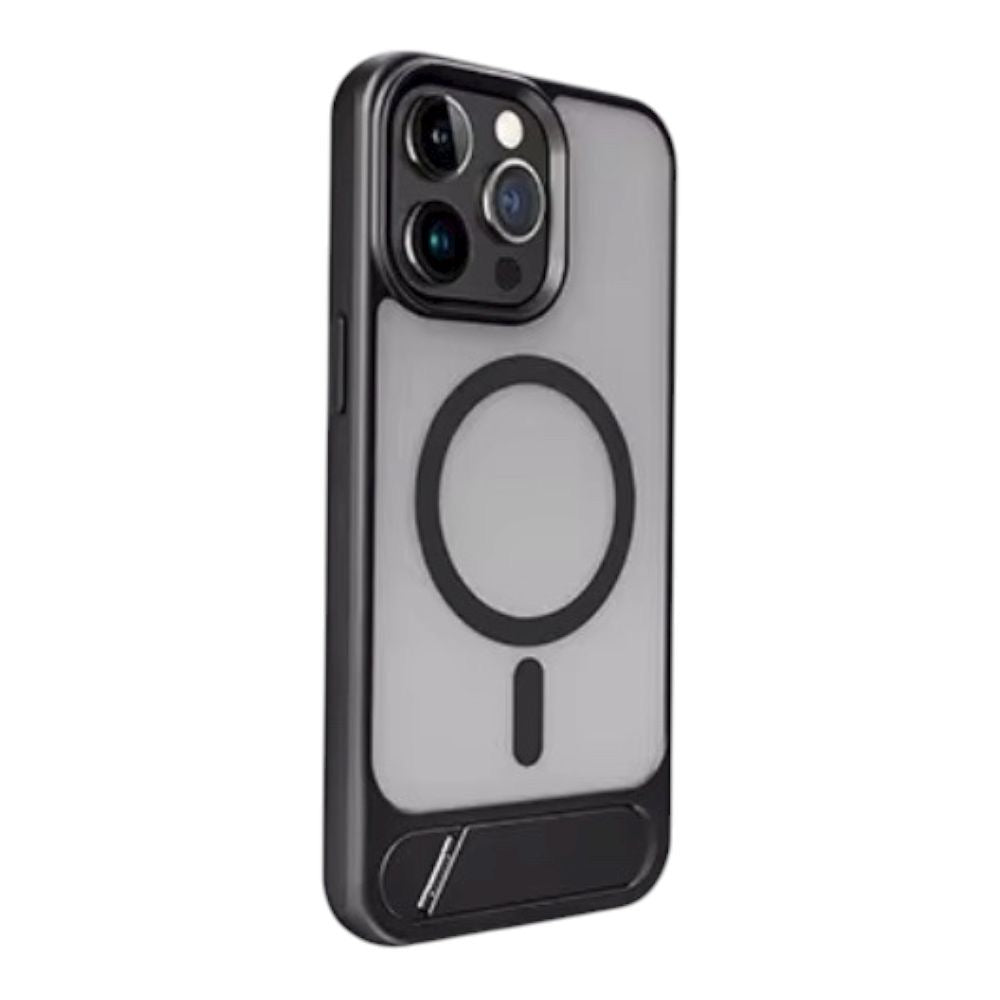 Estuche - Magnético Antigolpes con Soporte Negro para iPhone 16 Pro Max