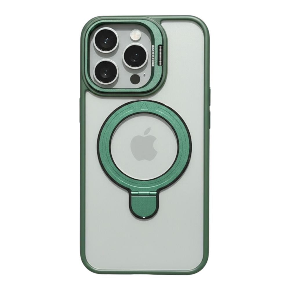 Estuche - MagSafe con Aro Soporte 360° Verde para iPhone 16 Pro Max