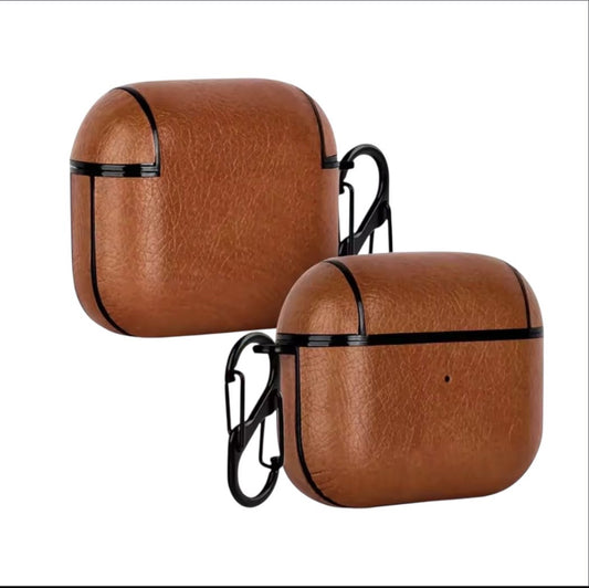 Estuche – Diseño Cuero Marrón Clásico para AirPods 1 y 2