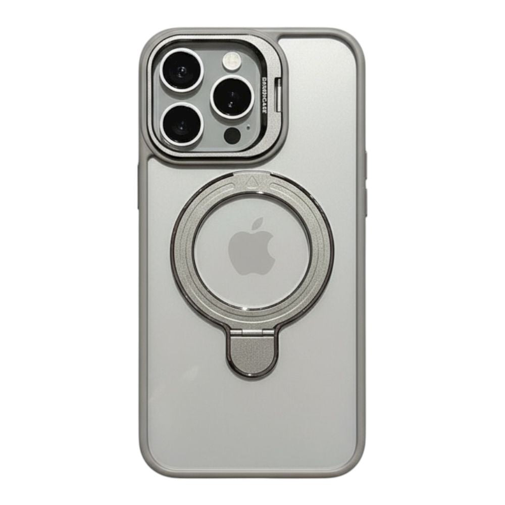 Estuche - Magnético con Aro Metálico Gris para iPhone 16 Pro Max